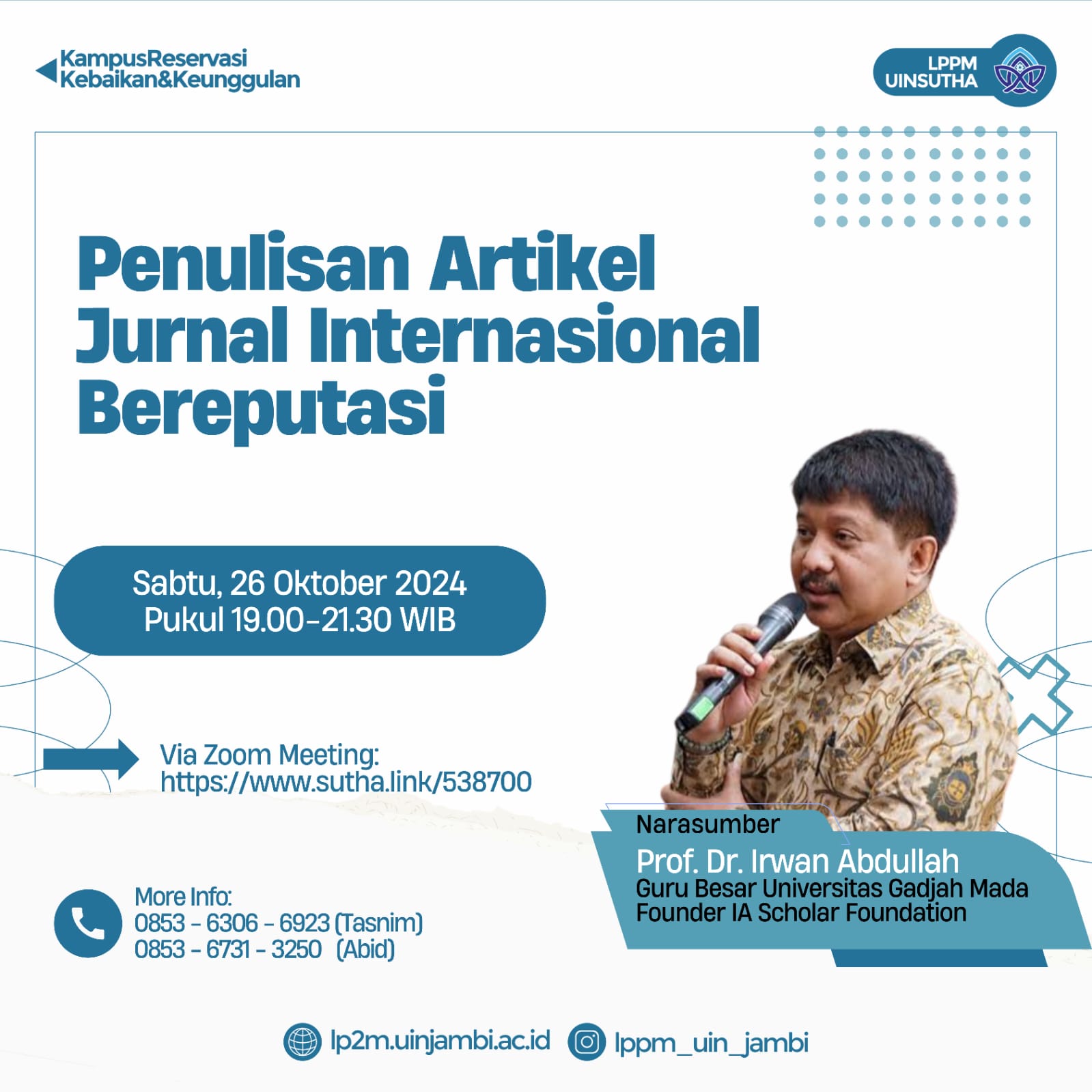 Pendampingan Calon Guru Besar, LPPM Undang Prof. Dr. Irwan Abdullah