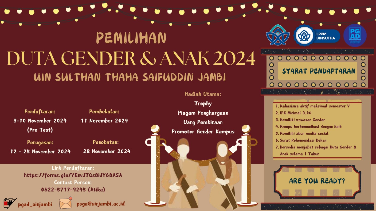 Pemilihan Duta Gender & Anak UIN STS Jambi 2024