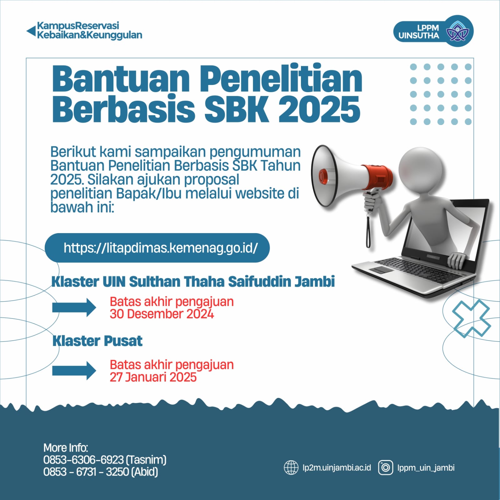 Pembukaan Program Bantuan Penelitian Berbasis Standar Biaya Keluaran UIN Sulthan Thaha Saifuddin Jambi Tahun Anggaran 2025