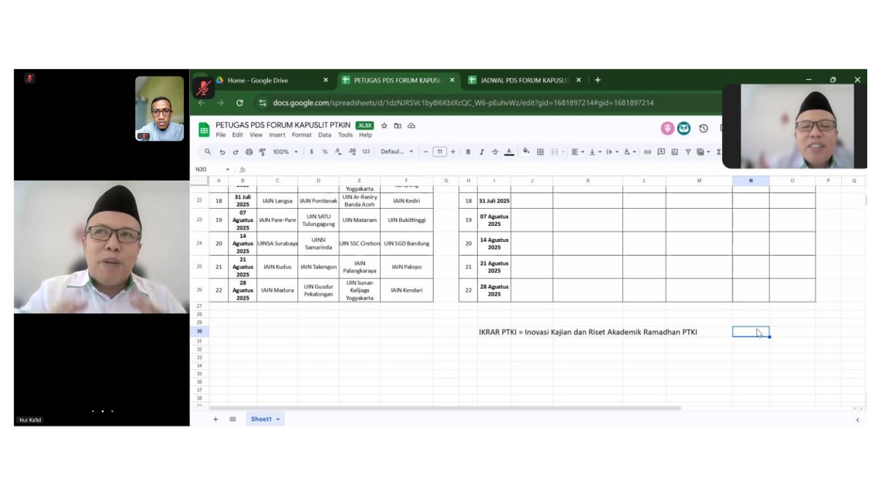 Kepala Pusat Penelitian PTKIN Bahas Kolaborasi Webinar Puslit Discussion Series 2025