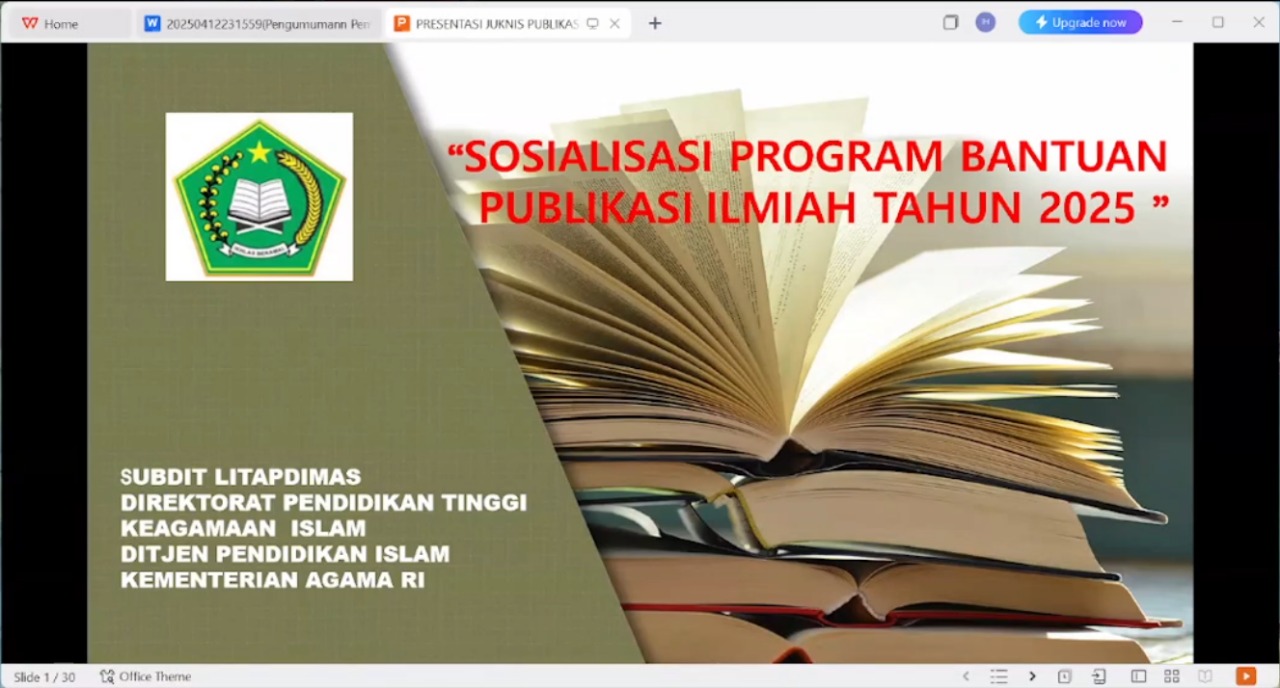 LPPM UIN STS Jambi Mengikuti Sosialisasi Program Bantuan Pengabdian Publikasi Ilmiah Diktis Tahun 2025