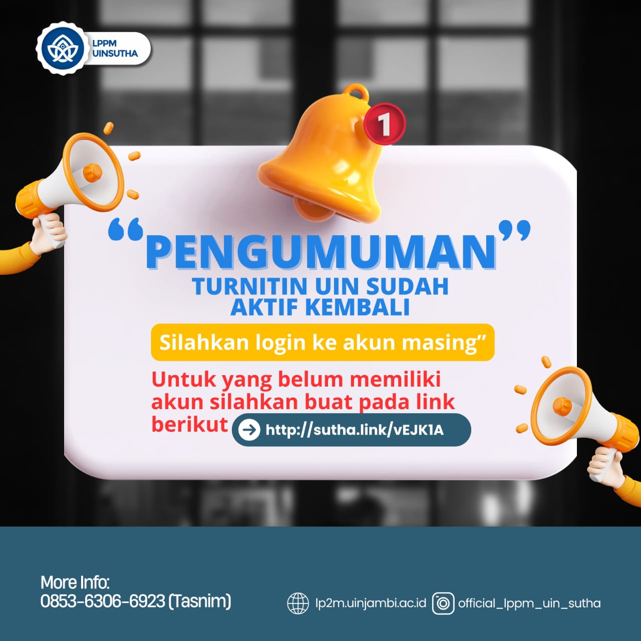 Pengumuman Turnitin UIN Sudah Aktif Kembali