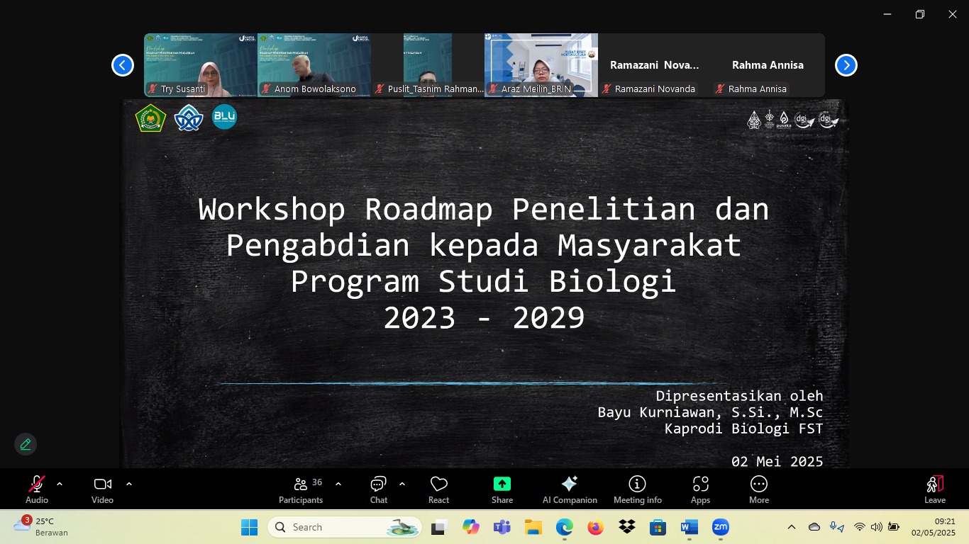 Prodi Biologi FST Selenggarakan Workshop Roadmap Penelitian dan  PkM