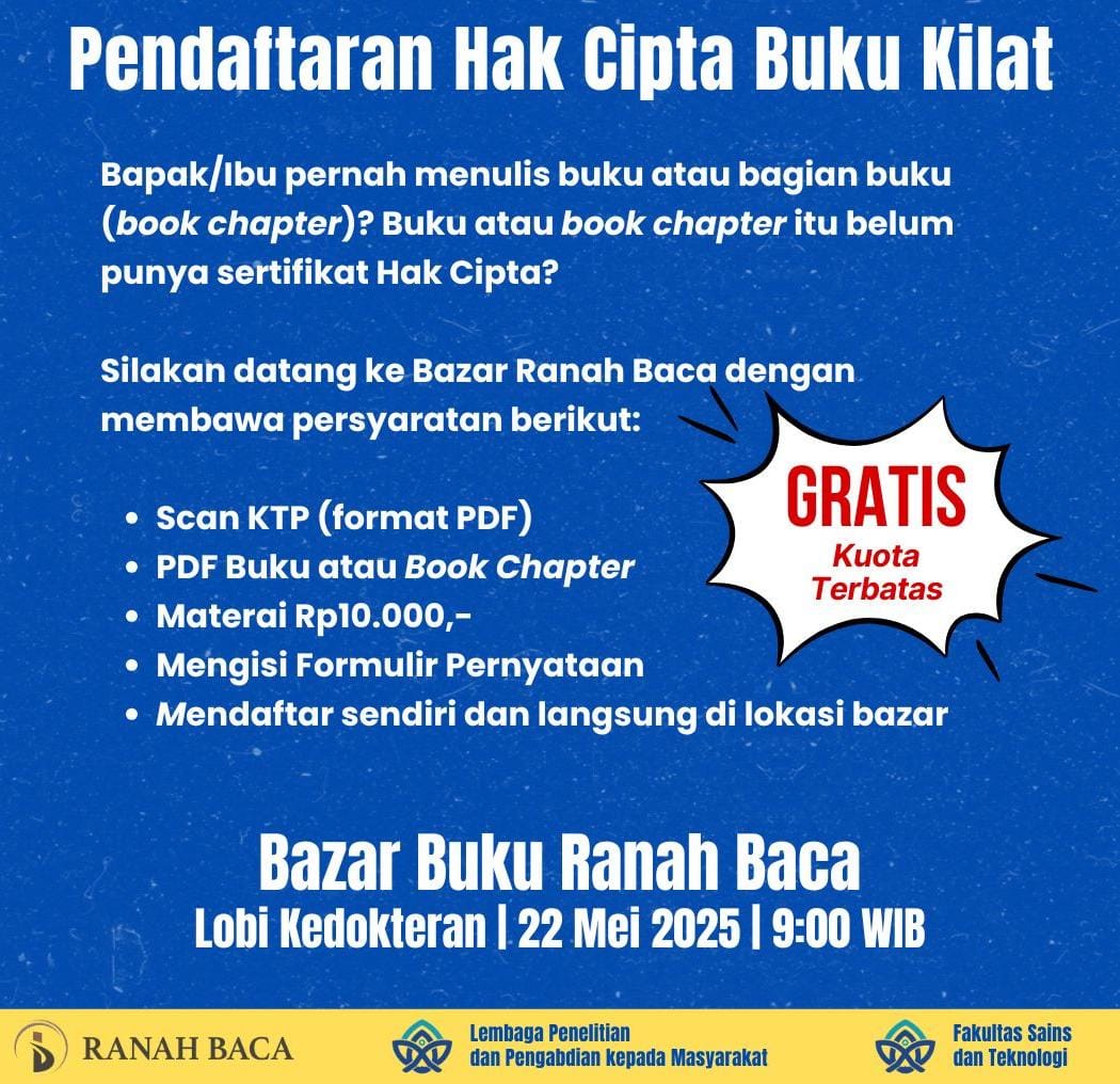 Hari Terakhir Bazaar Buku, LPPM Gelar Pendaftaran Hak Cipta