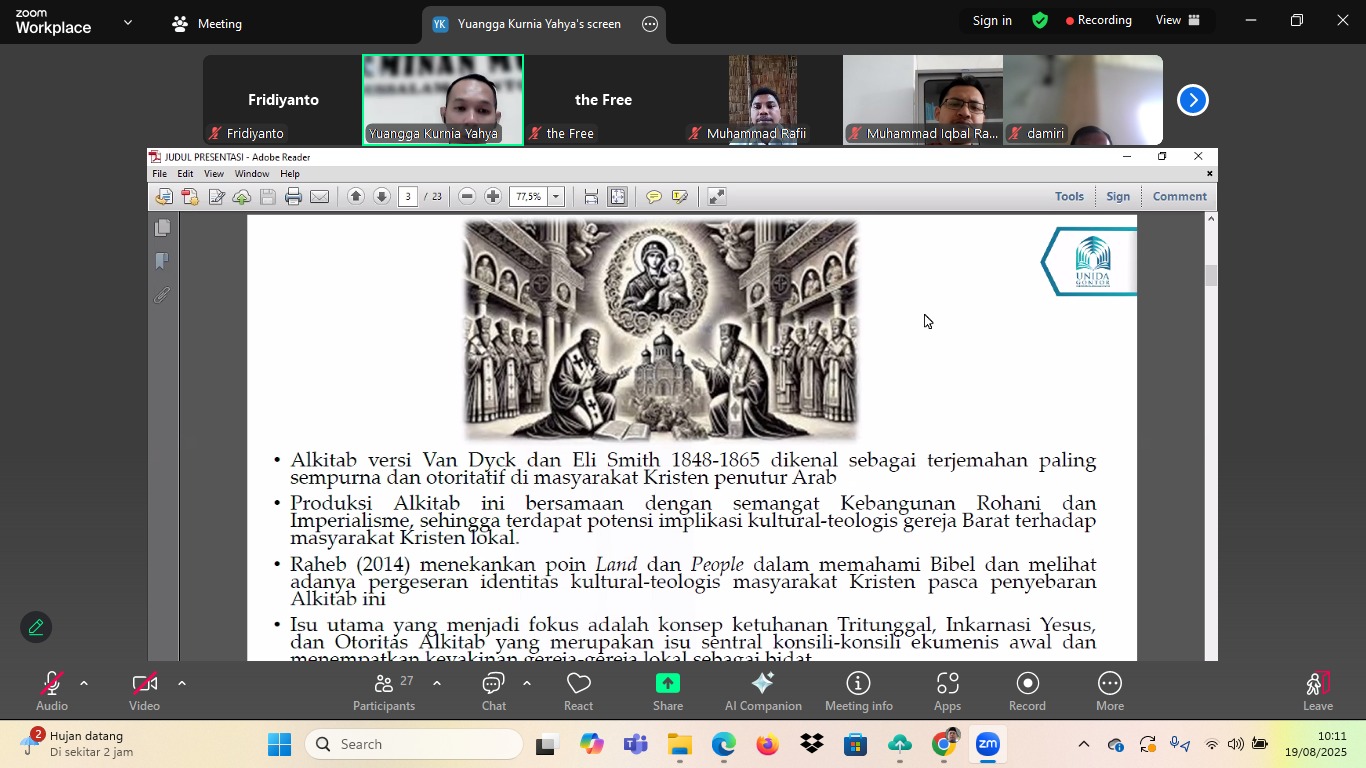 Webinar LPPM: Implikasi Kuktural – Teologis dalam Penerjemahan Alkitab Berbahasa Arab Smith Van Dyck 1865