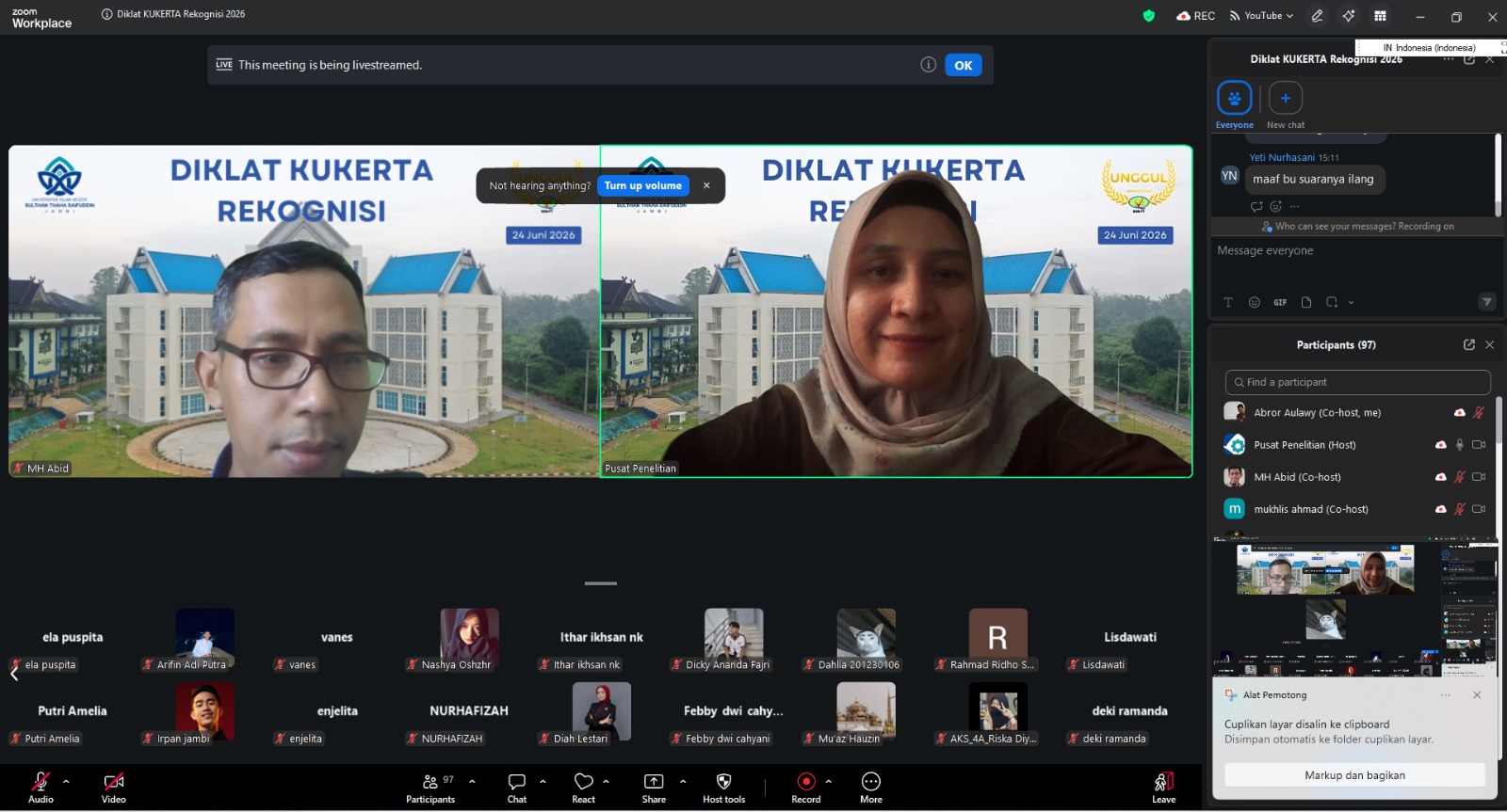 LPPM UIN STS Jambi Bekali Mahasiswa Rangkaian Teknis Kukerta 2026 Melalui Zoom