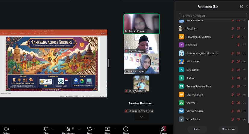 Webinar UIN Jambi–GLA University: Ramayana Jadi Jembatan Kolaborasi